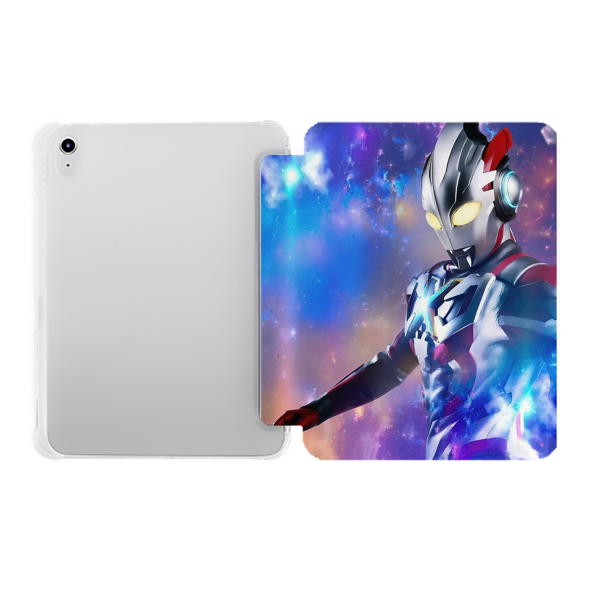 （画像用） ウルトラマン Ultraman IPad ケース ペン収納付き 三つ折りスタンド PUレザー×シリコン 対応機種9.5/10.5/10.9インチ